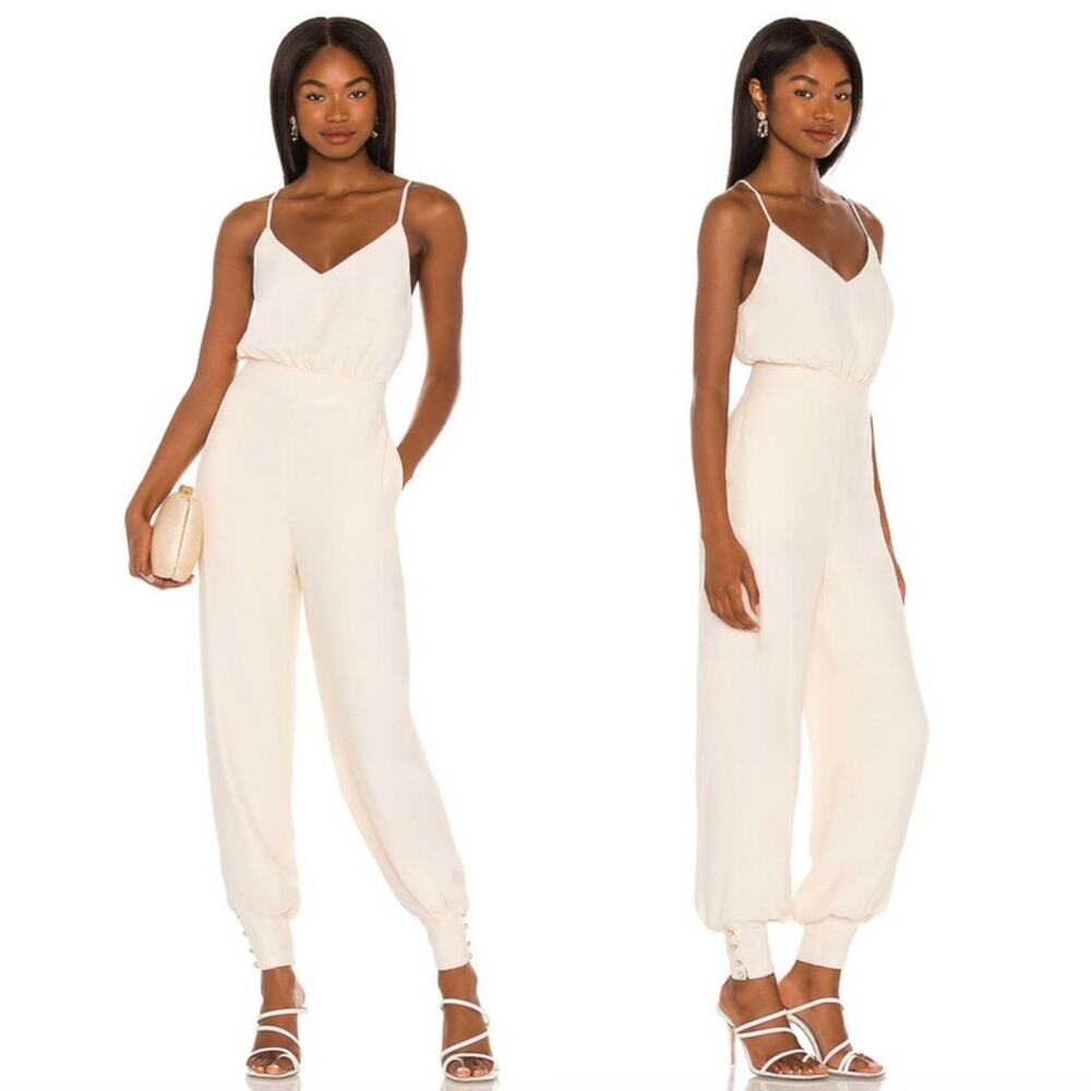 NWT Lovers + Friends Eddie Sleeveless Jumpsuit in Ivory Cream sz XS